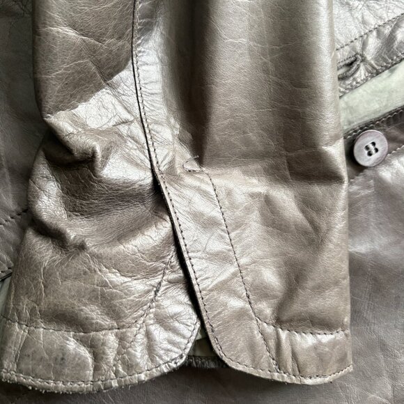 M0851 Grey Leather Jacket - Picture 5 of 6